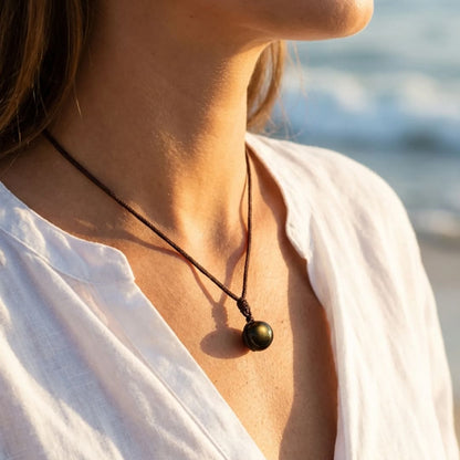 Prívesok „Guľa“ zo zlatého obsidiánu