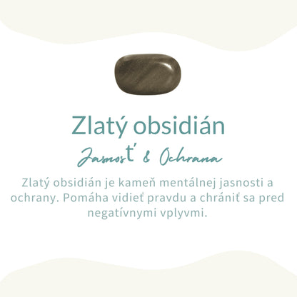 Prívesok „Guľa“ zo zlatého obsidiánu